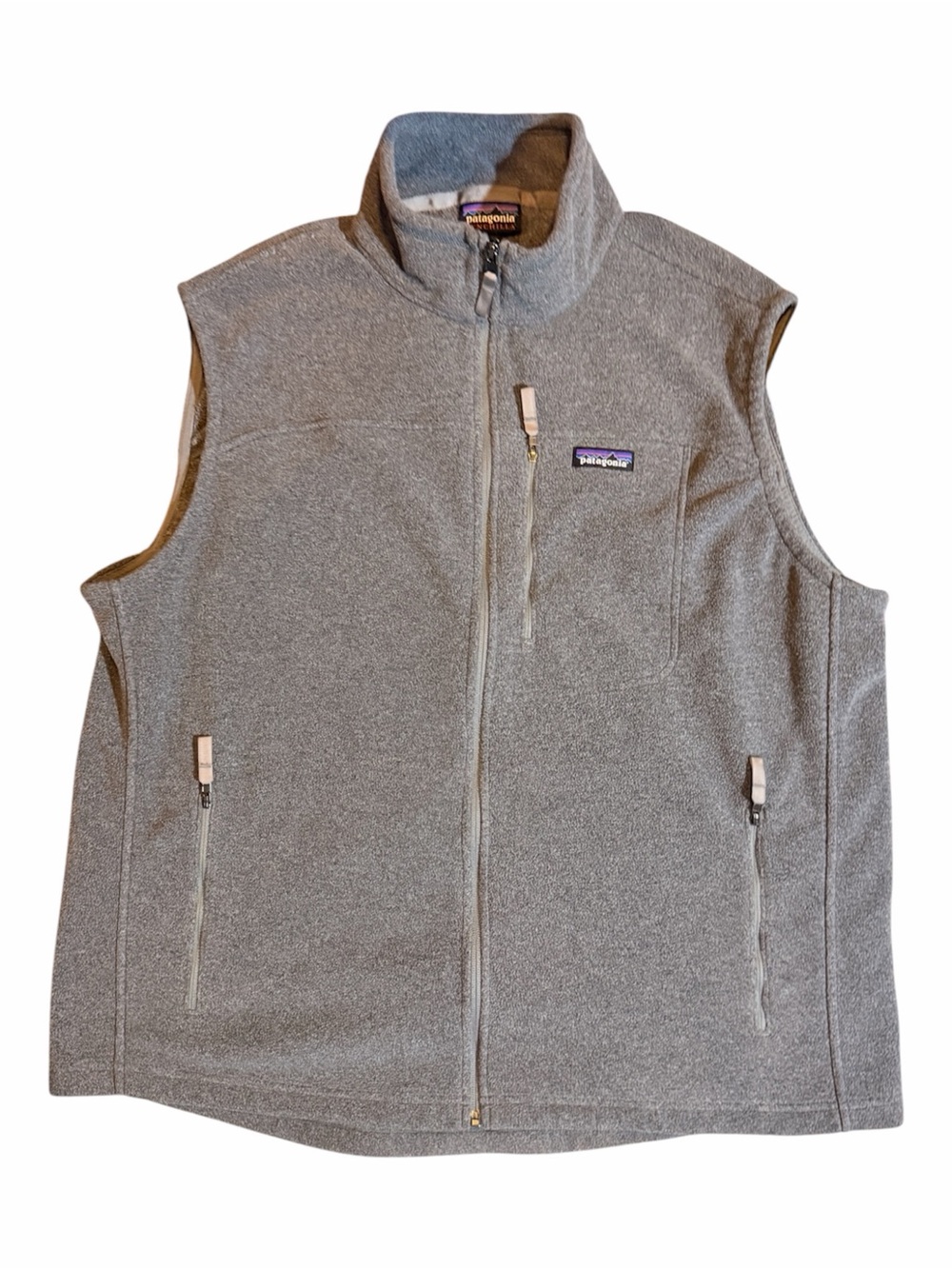 Patagonia Men's Light Gray Full‑Zip Fleece Vest